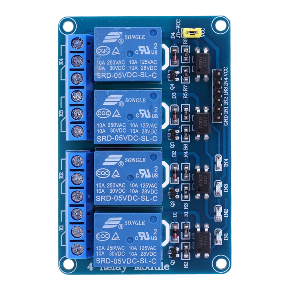 Relay Module 4 Channel - Płytka przekaźnikowa 5V 12V 4-kanałowa z