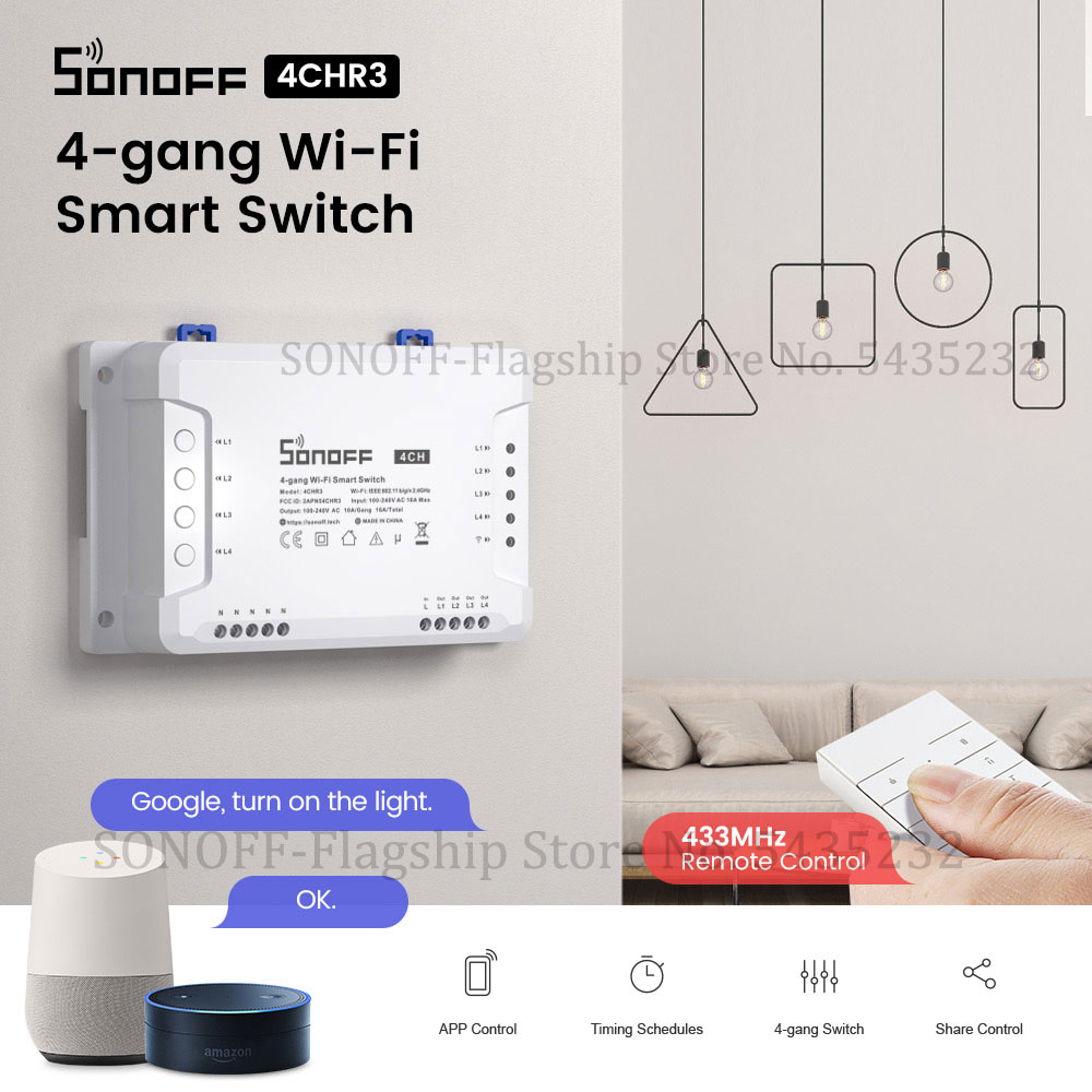 Relay Module 4 Channel - Itead SONOFF 4CH R3 Wifi bezprzewodowy