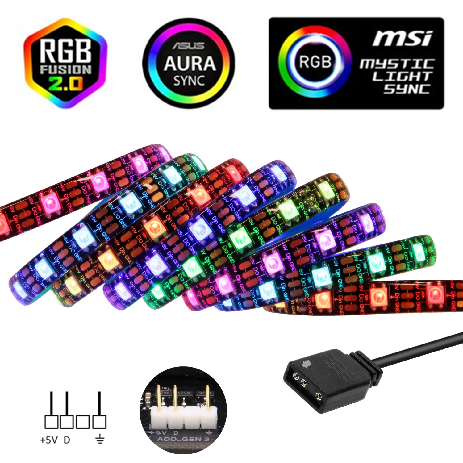 Ws2812B Strip 5V - Taśma LED WS2812b ARGB 5V 60LED/m