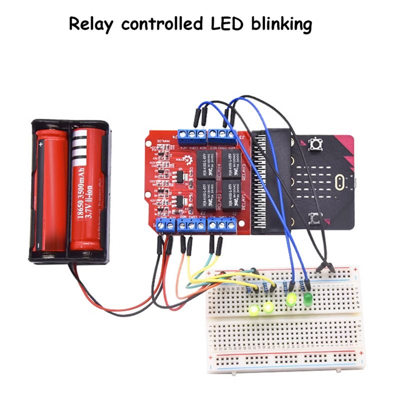 Relay Module 4 Channel - Moduł przekaźnikowy A64I Microbit 4-kanałowy, 5V,