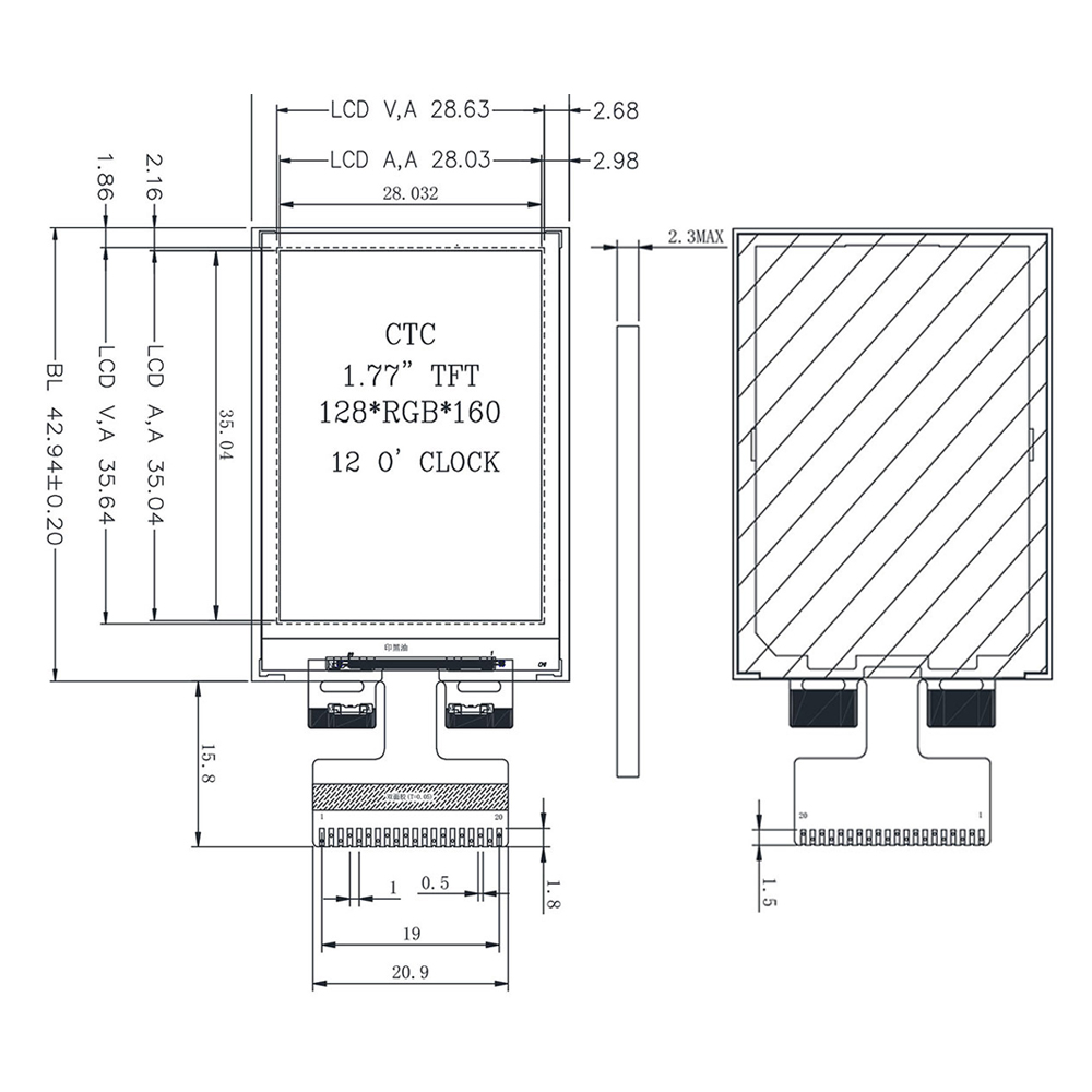 Ekran LCD TFT 1,77 cala 128*16 – Tft Display 2.4 recenzja i cena